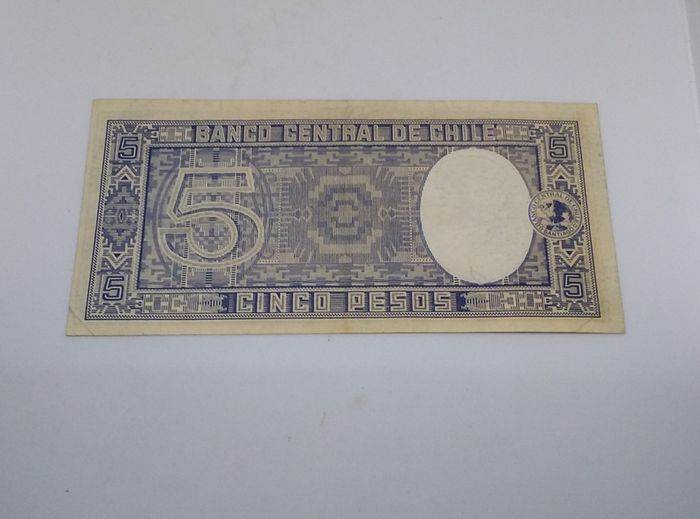 Central Bank of Chile : 1958/59 , 5 Pesos Banknote