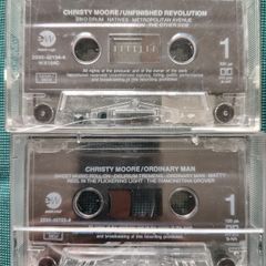2 x Christy Moore Cassette Tapes - Unfinished Revolution & Ordinary Man NO COVERS VG+