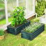 Set of Two 110 x 65cm Steel Planter Boxes - Green Image 2