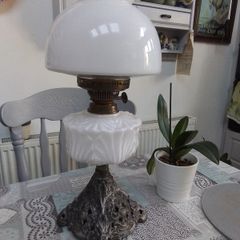 Victorian Double Wick Oil Lamp