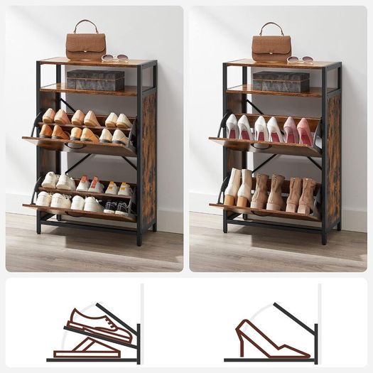 Vintage Shoe Cabinet with 2 Flaps Dustproof