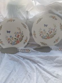 Aynsley Fine Bone China Cake Plate And Slice