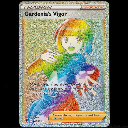 Gardenia's Vigor 202/189 Rainbow Secret Hyper Holo Rare SWSH Astral Radiance Pokemon Card