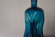 Midcentury Danish Teal blue Kluk Kluk Decanter with original stopper