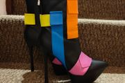 Funky Colourful Ankle heel boots, size 6