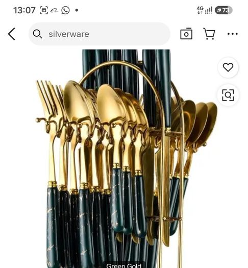 24 piece  set Stainless steel flatware set plastic handle  Knife spoon hanger