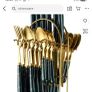 24 piece  set Stainless steel flatware set plastic handle  Knife spoon hanger Image 5