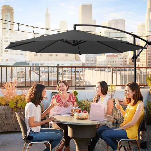 Parasol with Crank for Opening and Closing, Sun Protection, Garden Umbrella, UV Protection up to UPF 50+ for Garden, Patio