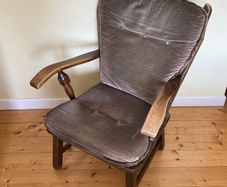 Classic Vintage Upholstered Armchair | Solid Wood Frame