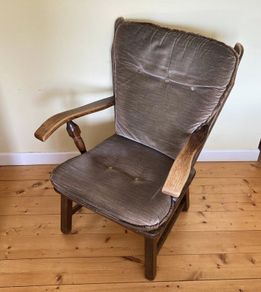Classic Vintage Upholstered Armchair | Solid Wood Frame