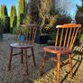 Antique Solid Elm Penny Chairs x 2 Image 2
