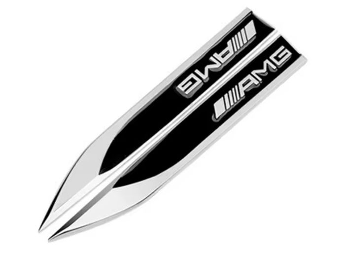 Mercedes AMG metal boot fender sticker x2