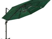 4-Tier Parasol with Aluminium Pole Green 3x3 m