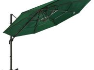 main image for ad 4-Tier Parasol with Aluminium Pole Green 3x3 m