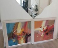 2x large abstract wall art home decor