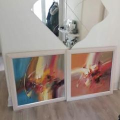 2x large abstract wall art home decor
