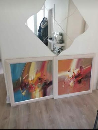 2x large abstract wall art home decor