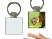 Square phone ring holder - Silver photo gift present