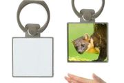 Square phone ring holder - Silver photo gift present