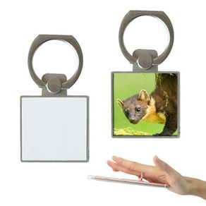 Square phone ring holder - Silver photo gift present