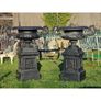 Urn Large Handles and Pedestal Black CH-R-102-B Image 2