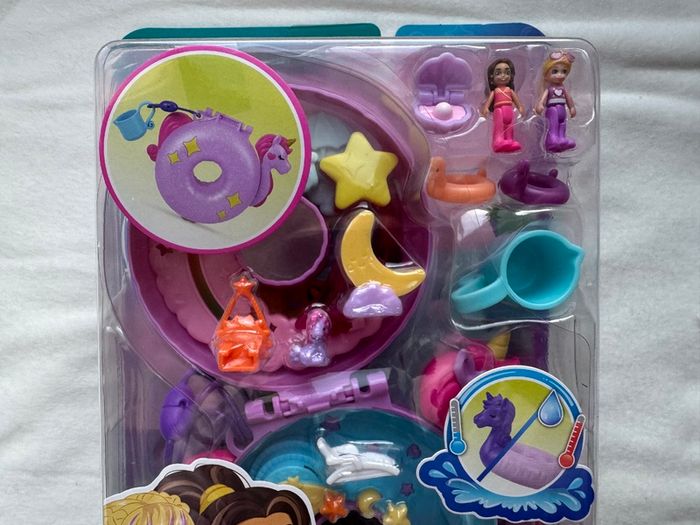 Polly Pocket Micro Doll Sparkle Cove Adventure Unicorn Floatie Compact Playset new Please look at the pictures