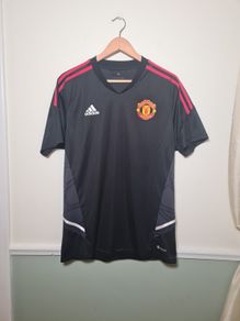 Mens Adidas Manchester United Football Shirt Training Jersey Black 2022-2023 Size Large