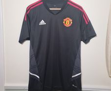 Mens Adidas Manchester United Football Shirt Training Jersey Black 2022-2023 Size Large