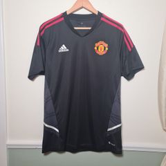 Mens Adidas Manchester United Football Shirt Training Jersey Black 2022-2023 Size Large