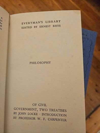 Of Civil Goverment. By John Locke. 1936 Hardback In Good Condition.  See Photos For Same.