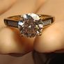 3 carat Moissanite Solitaire Ring in 18kt Vermeil Hard Gold Plated Sterling Silver (Bargain) Image 3