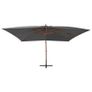 Cantilever Umbrella with Wooden Pole 400x300 cm Anthracite Image 3