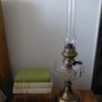 Antique beautiful large French oil lamp brass and Crystal Working Image 7