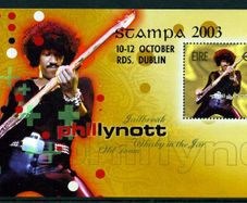 2003 Ireland Stampa Public Souvenir Phil Lynott Commemorative Stamps Miniature Sheet Overprinted for Stampa Mint Never Hinged (MNH)