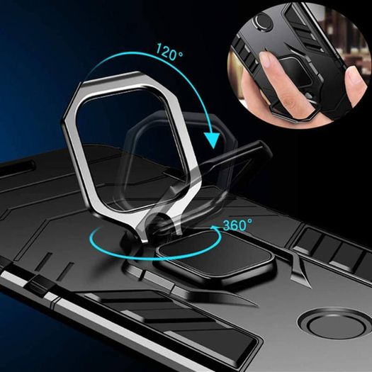 For iPhone 12 Mini Cover Hybrid Case Rugged Shockproof Magnet Ring Stand Black New - FHT06IPK5