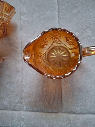 Carnival Glass 1950's Sugar Bowl and Milk Jug