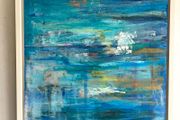 Large Framed Original Seascape by Artist Irish Art Original Art Abstract Art