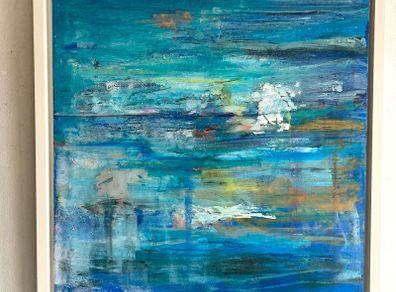Large Framed Original Seascape by Artist Irish Art Original Art Abstract Art
