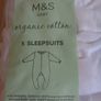 M&S Organic Sleepsuits x 5 for Sale Image 3