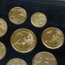 Belgium 24k Gold gilt euro coins set & Rhodium gilt Atomium Brussels medal limited edition Image 5