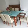 Calligaris Extendable dining table and leather chairs Image 3