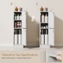 Small Bathroom Storage Cabinet, Narrow Floor Corner Cabinet with 2 Doors & Adjustable Shelf, Small Bathroom Organizer, Space-Saving Storage Solution for Bathroom, Toilet, Laundry Room Image 4