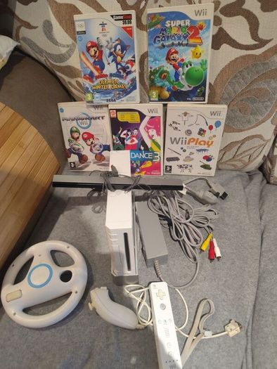 Wii bundle with Mario Kart, Galaxy 2, Sonic Winter Olympics
