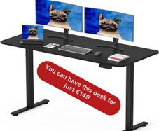 120 x 60cm Electric Standing Desk ONE PIECE DESKTOP Height Adjustable Desk Sit Stand