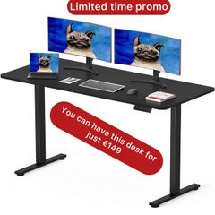 120 x 60cm Electric Standing Desk ONE PIECE DESKTOP Height Adjustable Desk Sit Stand
