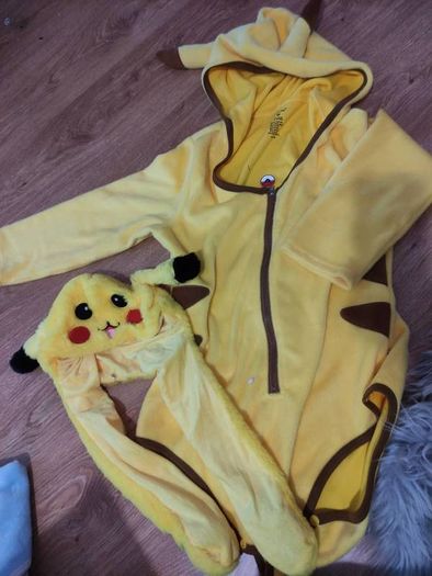 Little for big Pikachu onsie romper cosplay