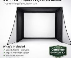 Golf simulator enclosure and impact screen