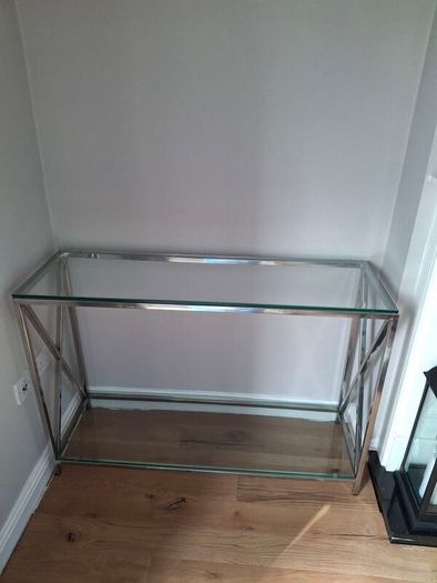 Glass console table