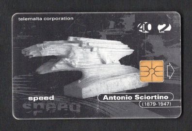 1998 Malta Antonio Sciortino Speed (Gemplus - GEM1A (Symmetric Black)) Phone Card