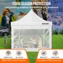 10 x 10 FT Pop Up Canopy Tent, Outdoor Patio Gazebo Tent with Removable Sidewalls and Wheeled Bag, UV Resistant Waterproof Instant Gazebo Shelter for Party, Garden, Backyard, White Image 6